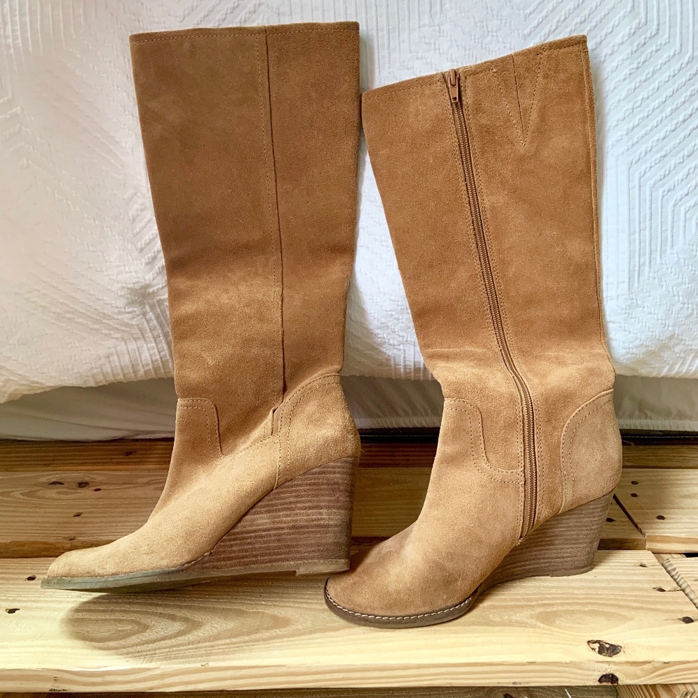 Lucky Brand Knee High Wedge boots